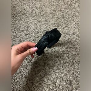 PINK black headband with a little bow, ONE SIZE